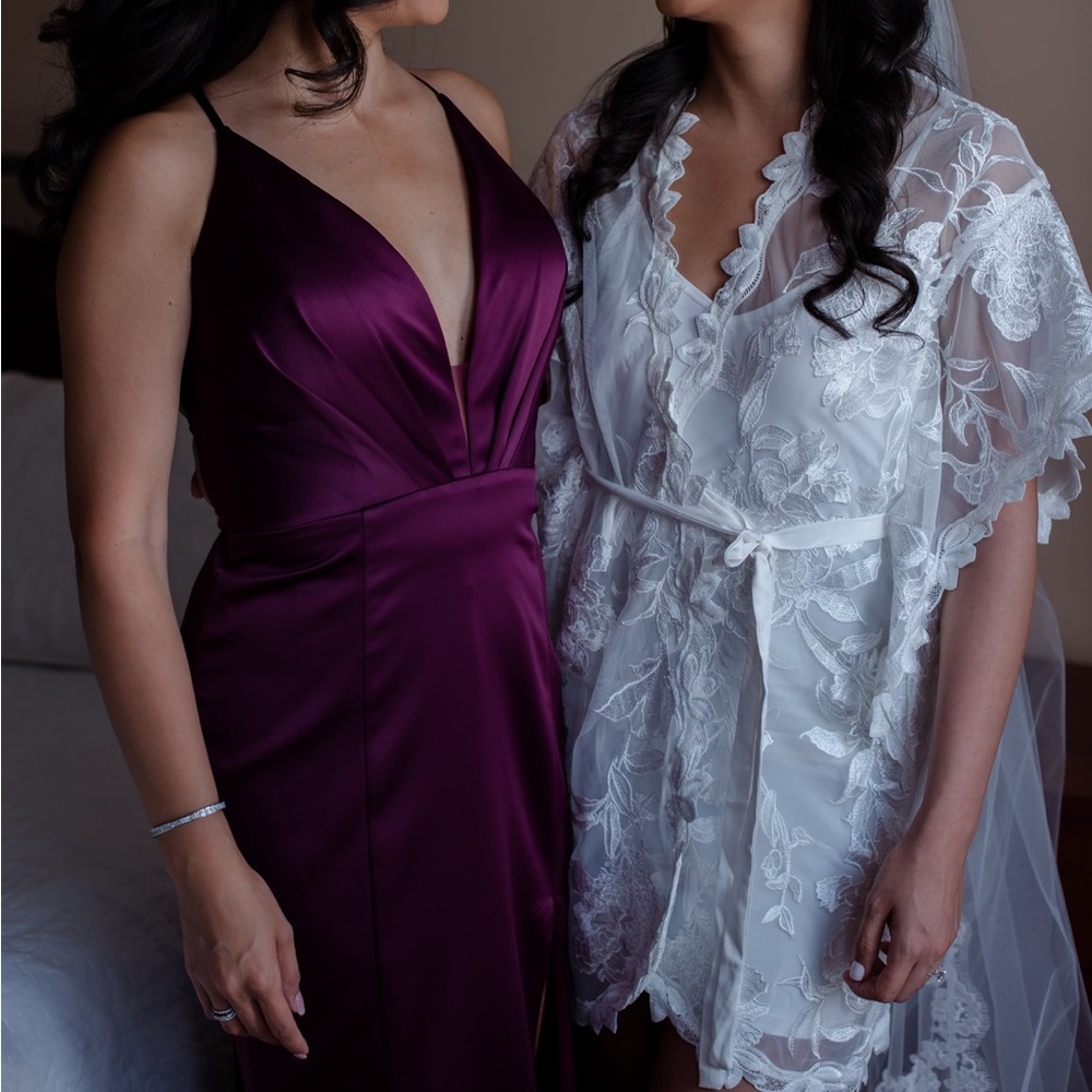 Purple Jadore Satin Gown